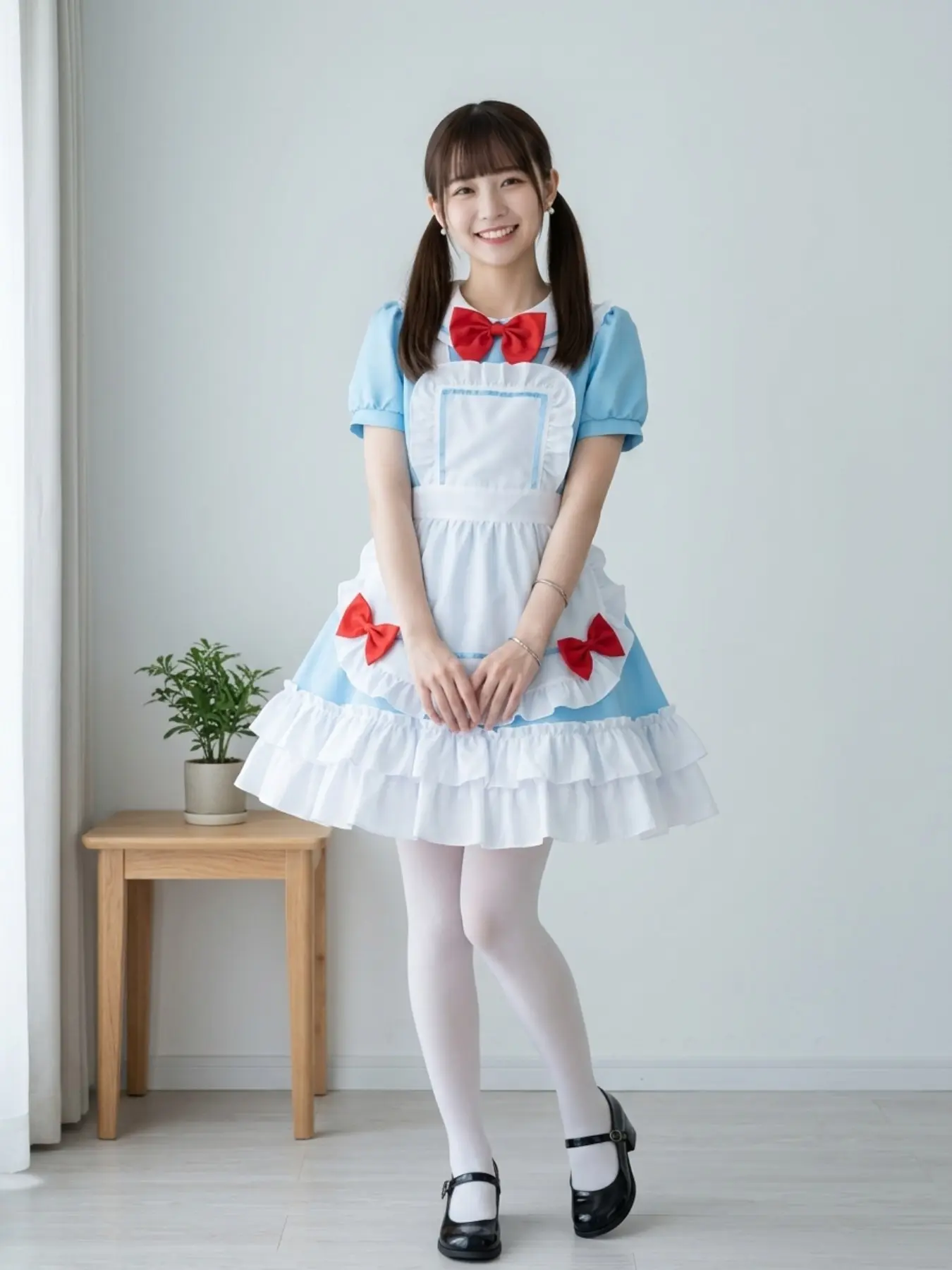 New Blue Alice Maid Costume, Female Servant Dress, Anime Cosplay, Princess Skirt, Loose-Fitting, Long Length, All Seasons
