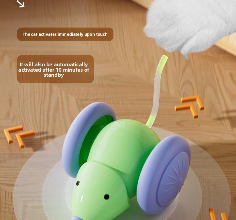 Pet toy - Self-amusement device to relieve boredom for cats.Electric mouse, intelligent running vehicle.Cat and mouse toy "Mimi"
