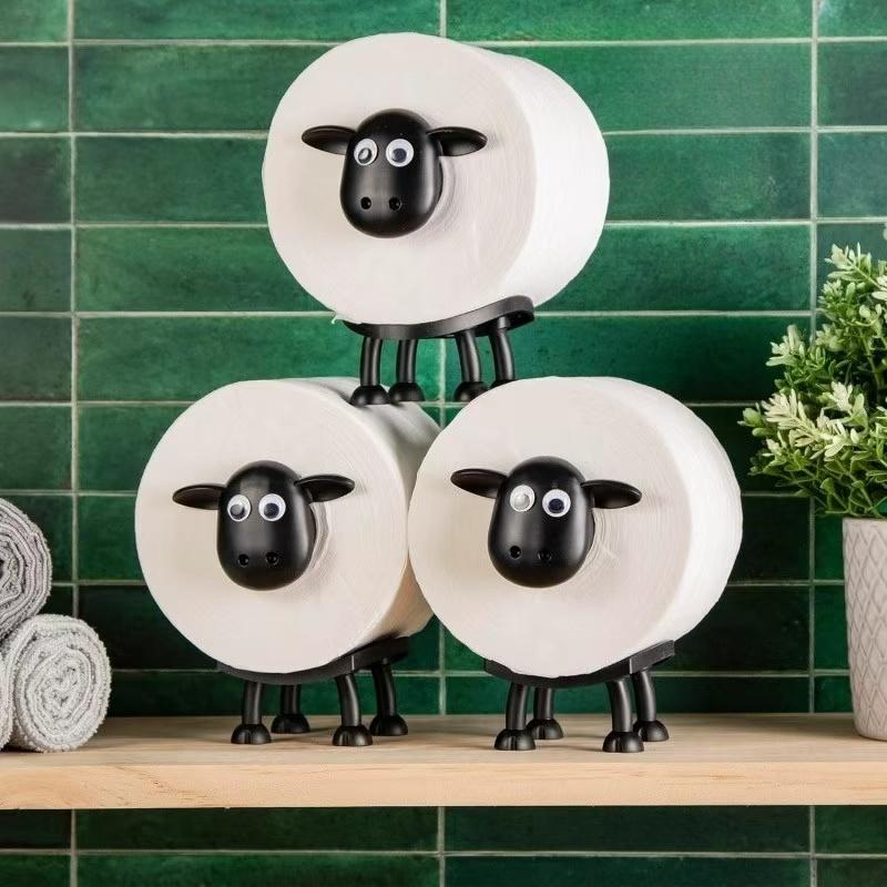 Sheep Cute Animal Paper Towel Holder, Humorous Standing Bathroom Tissue Rack, Fun Toilet Decoration, Mother's Day Christmas Gift, Bathroom Decoration Accessories