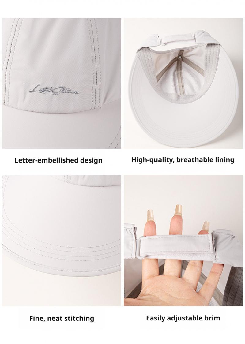 2-Pack Unisex UPF Sun Protection Baseball Cap - Lightweight, Adjustable Velcro Closure, Wide Brim Outdoor Sports Cap, All-Season Elastic Design