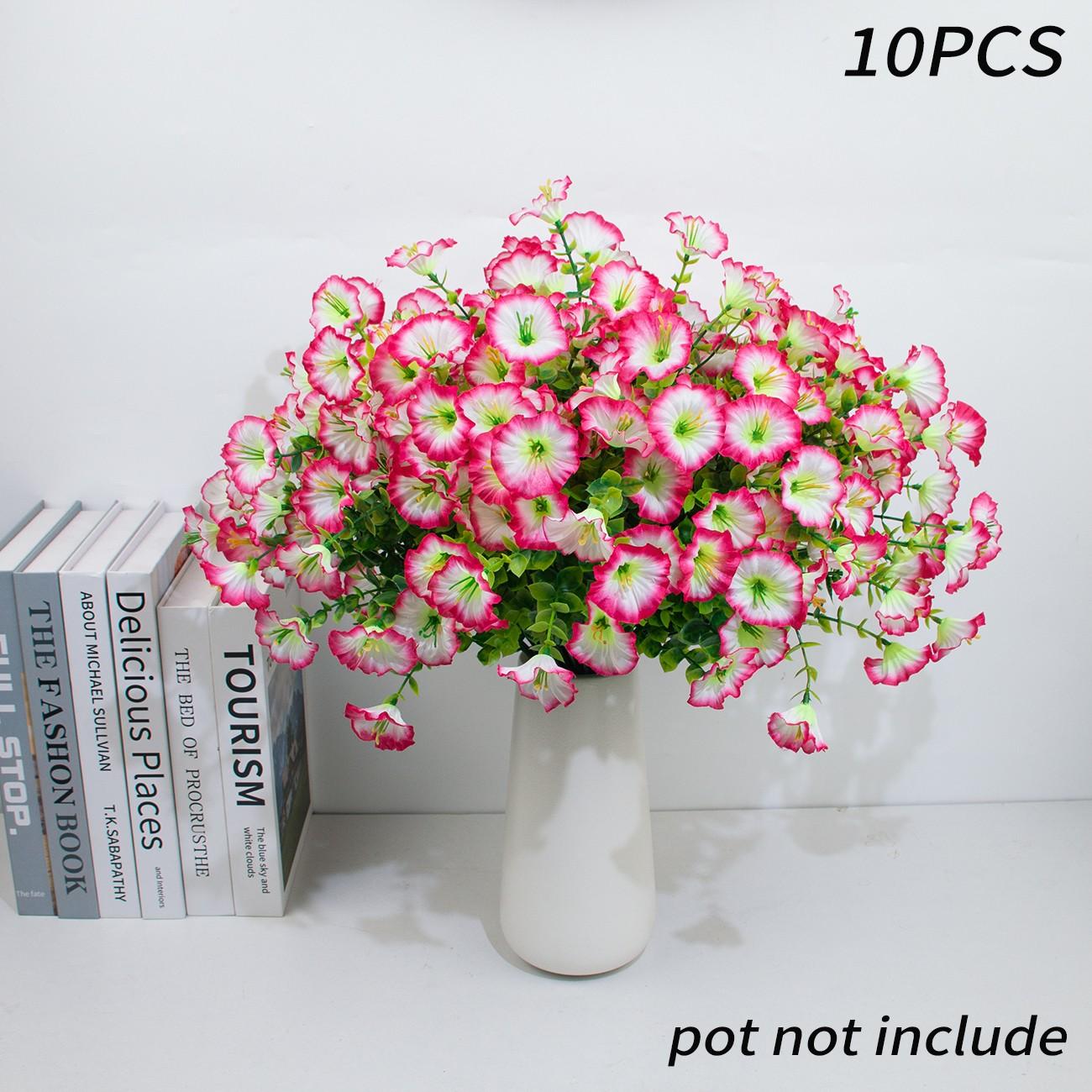 Artificial Potted Plant, 10pcs Faux Flower with UV Protective Function, Decorative Flower for Outdoor Home Flowerpot Porch Terrace Decoration #GLOBAL PICKS
