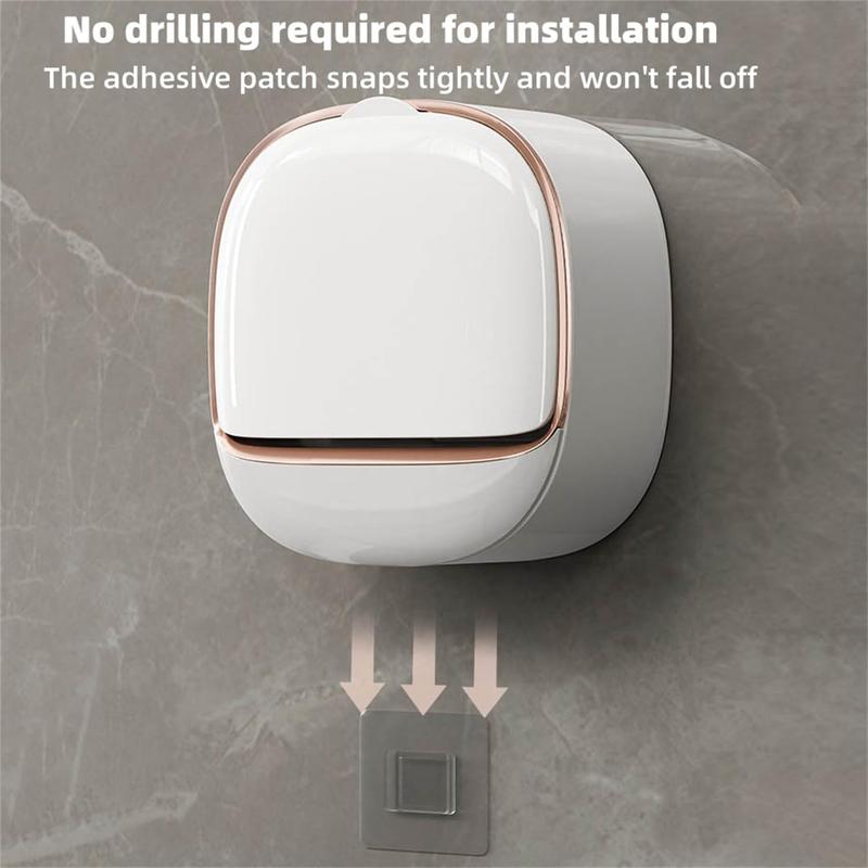 Antimicrobial Wall-Mounted Soap Dish with Drainage Tray & Flip Lid | Waterproof Shower Soap Holder | Keeps Soap Dry & Clean, White