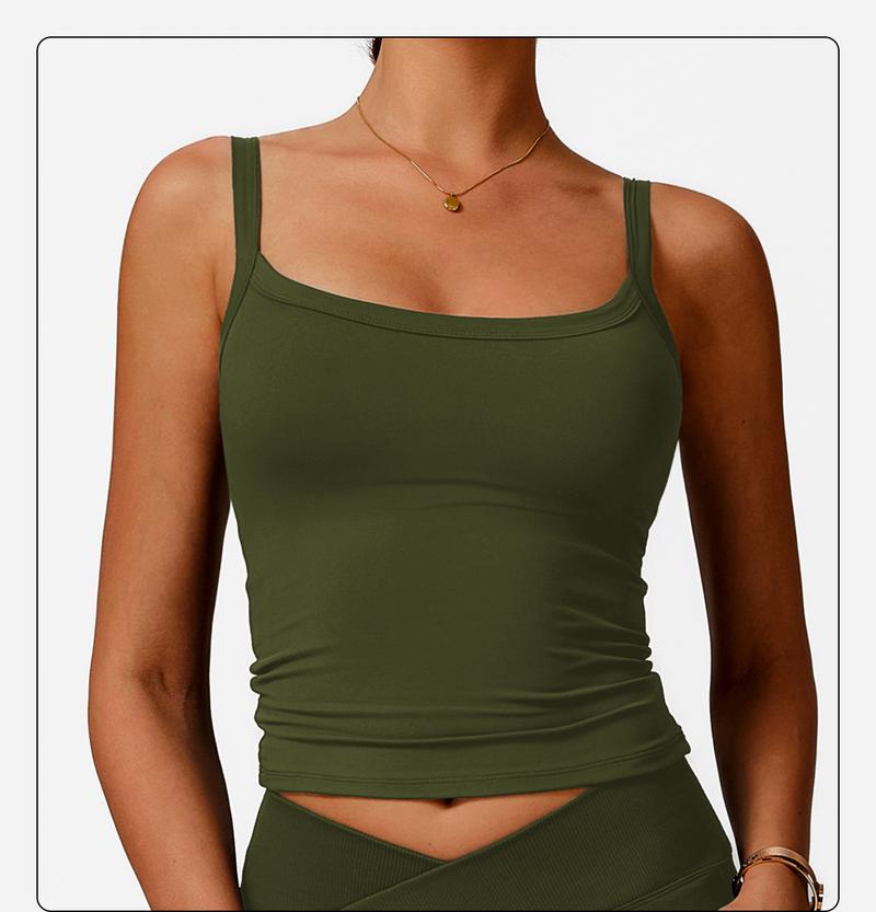 2025 Summer Women's Yoga Tank Top - Racerback Sleeveless Workout Shirt with Built-in Bra | 4-Way Stretch, Quick Dry & Breathable for Hot Yoga, Gym | TikTok Viral Fitness Apparel