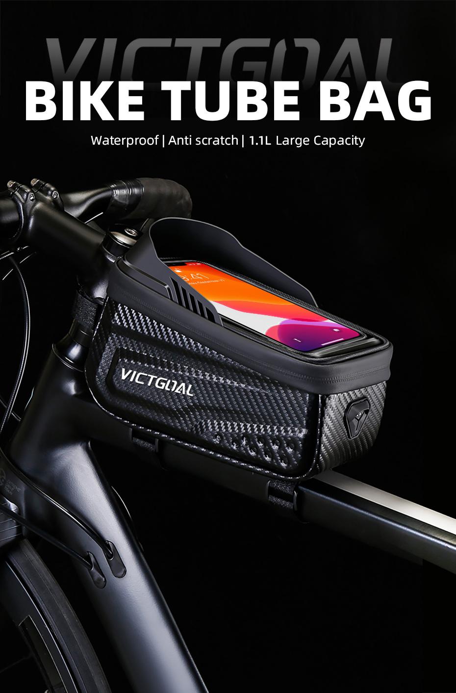 Bicycle Top Tube Frame Bag, Waterproof Bike Phone Holder 6.8″ Touchscreen Phone Storage Bag, Large Capacity Cycling Accessories for MTB Road Bike Bicycle Top Tube Frame Bag, Waterproof Bike Phone Holder 6.8″ Touchscreen Phone Storage Bag, Large Capacity Cycling Accessories for MTB Road Bike