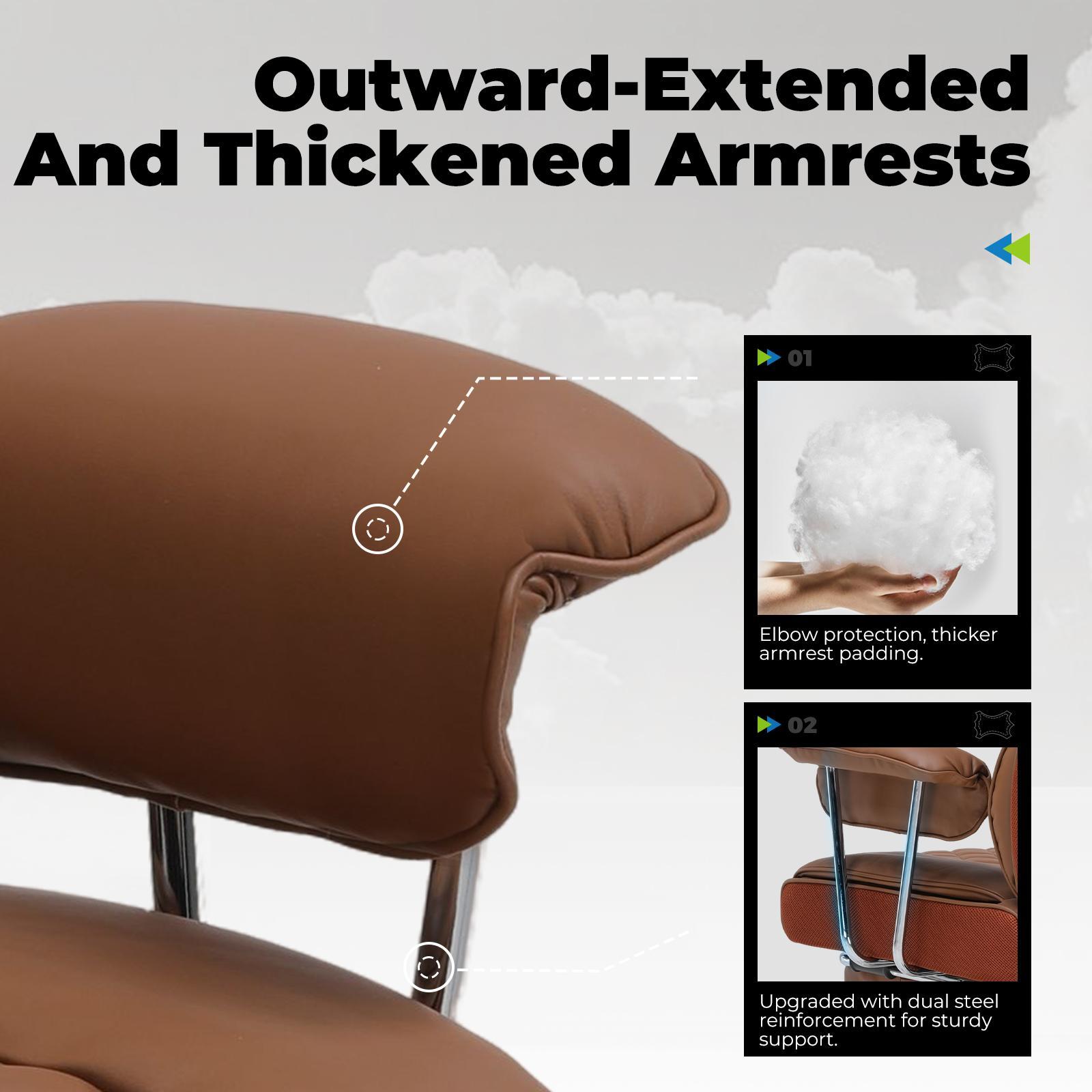 COMHOMA Leather Office Chair Ergonomic Computer Gaming Chair with Comfy Back Support, Executive Mid-Back,Small Gmaing Chair with Adjustable Armrests, for Short People Use, Rolling Swivel for Adults