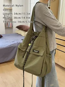 1 Pc Women's Stylish Minimalist Tote Bag for Daily Commuting, Durable Versatile Large-capacity Shoulder Bag for School Use, Elegant Commuter Bag, Trendy Commuting Bag