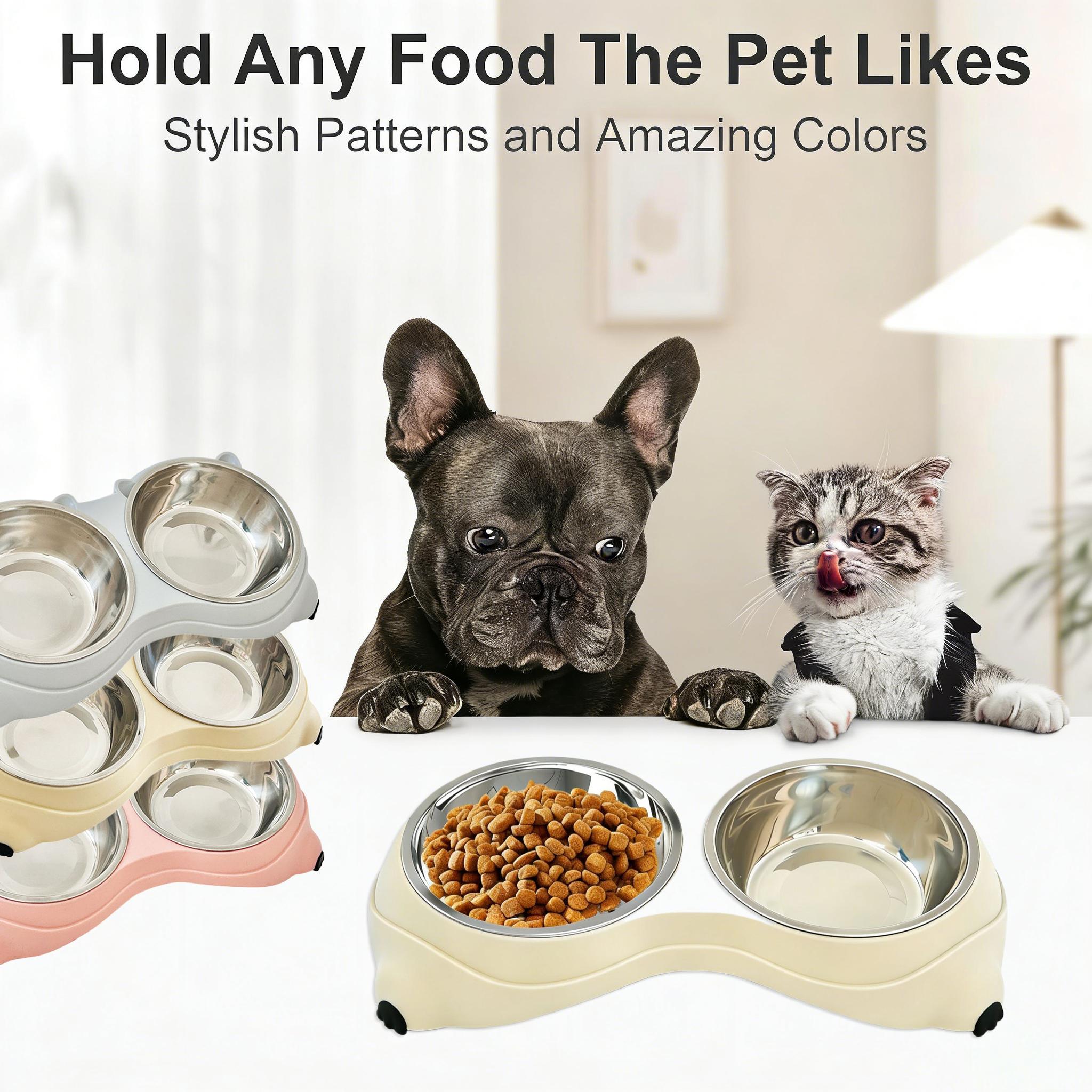 Stainless Steel Dog Bowls Set, Double Food & Water Bowls for Dogs, Dual Dog Food Bowl with 2 Small (18oz*2) Bowl, Non-Slip Pet Bowls Suitable for Puppies, Small and medium Dogs (White) Stainless Steel Dog Bowls Set, Double Food & Water Bowls for Dogs, Dual Dog Food Bowl with 2 Small (18oz*2) Bowl, Non-Slip Pet Bowls Suitable for Puppies, Small and medium Dogs (White)