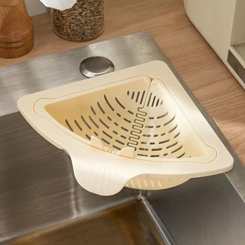 Kitchen Magnetic Garbage Filter, Triangle Drain Basket, Suitable for Right Angle Iron Vegetable Basin, Kitchen Filtering Net, Shelf Water Tray