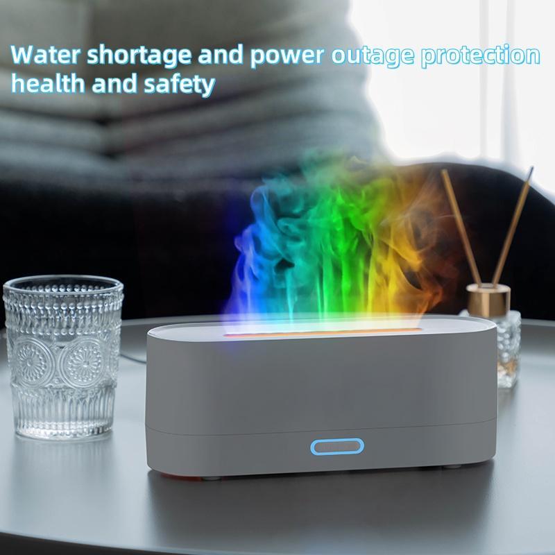 Colorful Flame Design Aromatherapy Diffuser, Desktop Humidifier, Suitable for bedrooms, offices, travel use, home decoration essential oil diffuser. Christmas and Halloween gift, Aroma Diffuser Humidifiers.