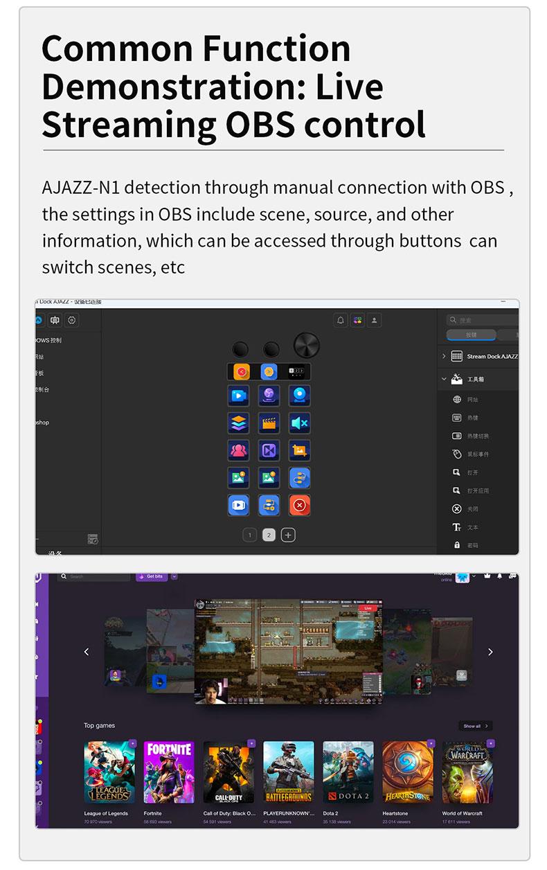 AJAZZ N1 Mini Series Streaming Console Multi functional Visualization Customization One click Open Intelligent Adjustment Rotation Shortcut Key Multi audio Control Integrated Live Console Anchor Essential Desktop Helper Live Assistant