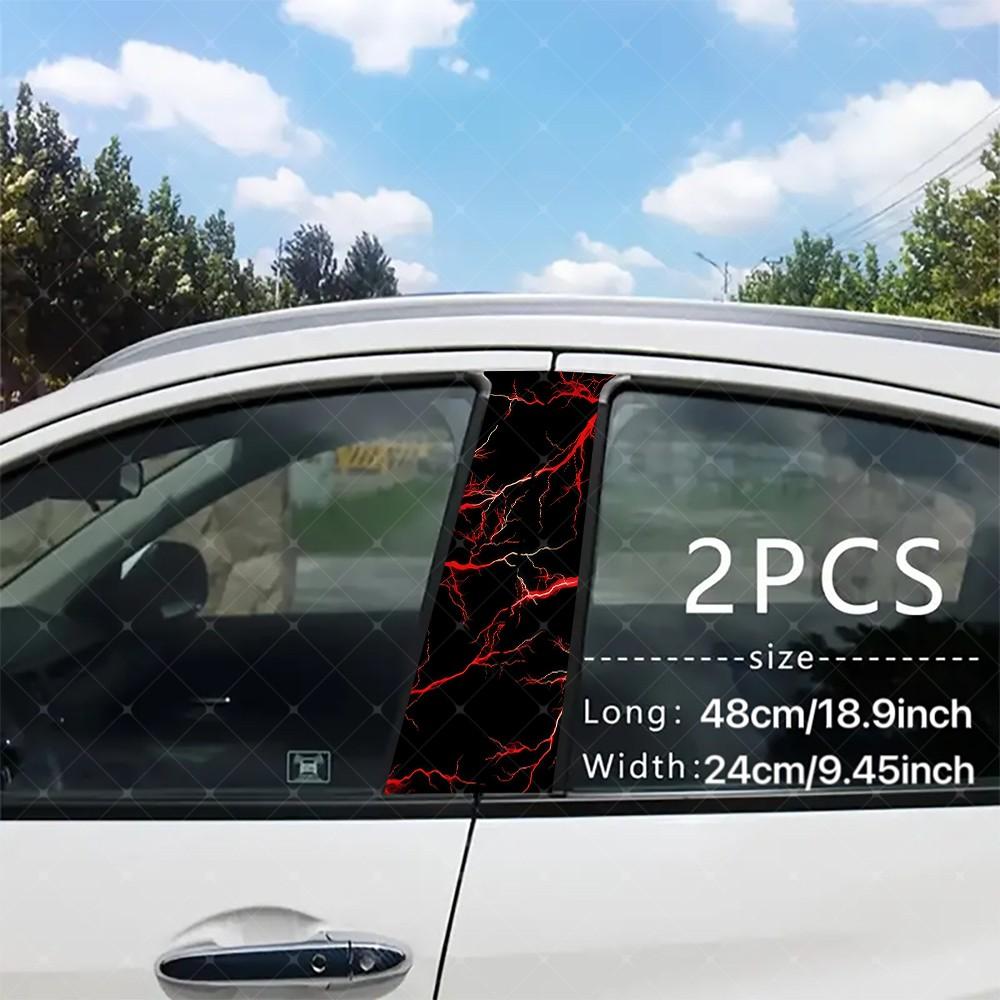 2pc Lightning Vinyl Sticker, Car B Pillar Protection Decal, Easy Peel ...