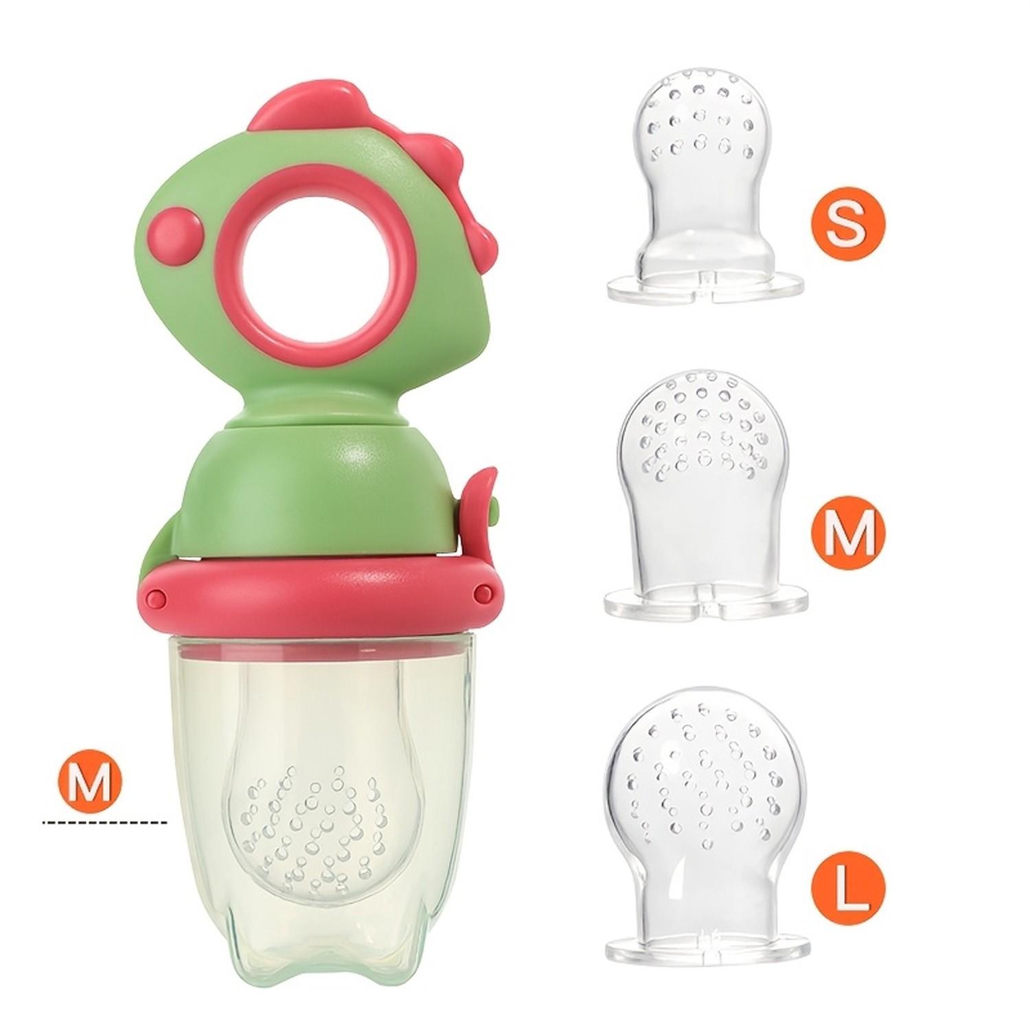 Dinosaur Theme Silicone Baby Juice Feeder, Rotating Push Type, Food Grade Material, Suitable for Toddlers, Leak-Proof Fruit & Meal Dispenser