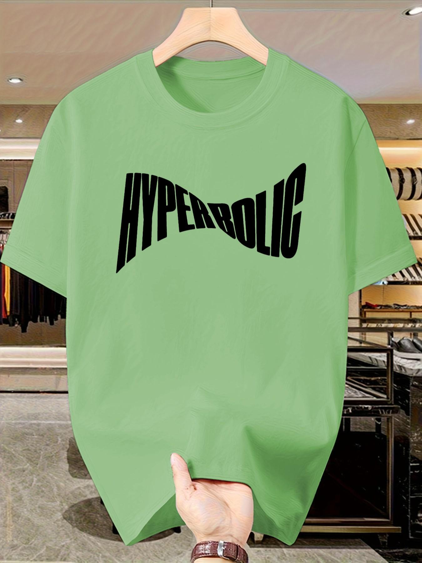 Men's Casual Short Sleeve T-Shirt, Bold Letter Print Street Style, Summer Cotton Top, Slim-Fitting, Trendy and Versatile