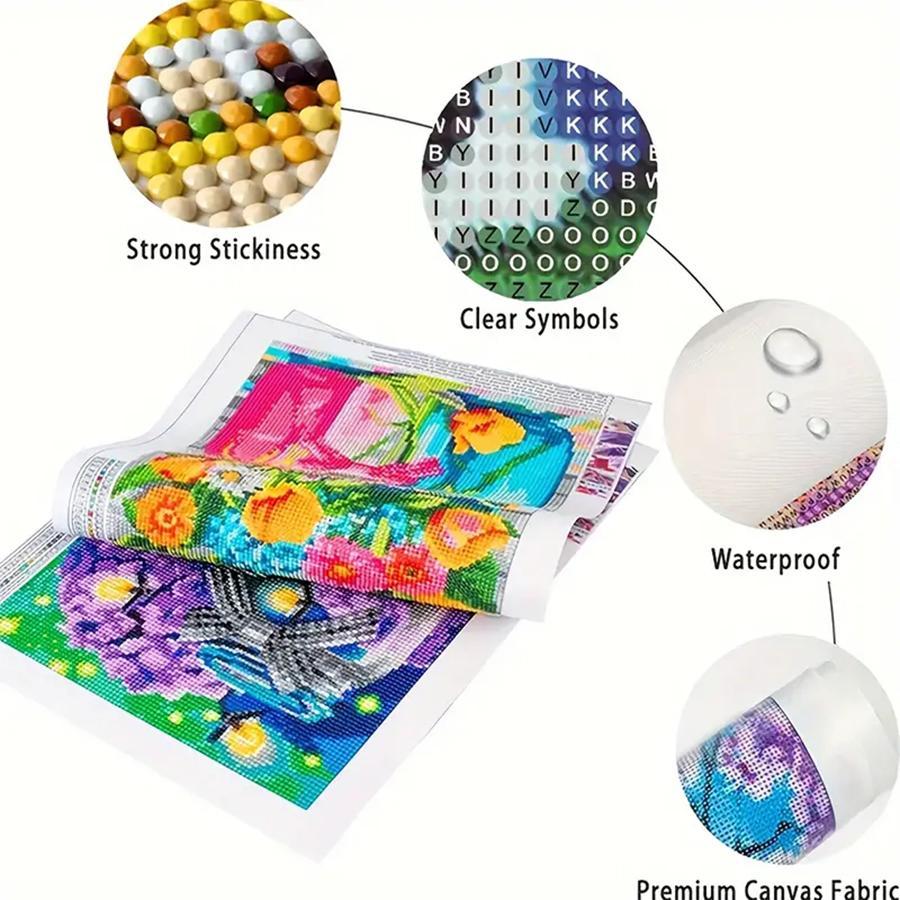 Diy Diamond Arts Colorful Painting Kit, 1 Set Book & Girl Pattern Diamond Arts Colorful Painting Kit without Frame, Diy Decorative Art Picture for Beginner, Handmade Gifts, Cross Stitch Kit, Handcraft