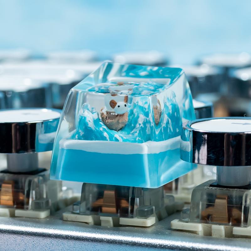 Handmade Epoxy Resin Keycap, Sheep Captain Keycap, Streamlined Design for Cherry Mx Keyboard, Perfect Gift for Birthday or Holiday