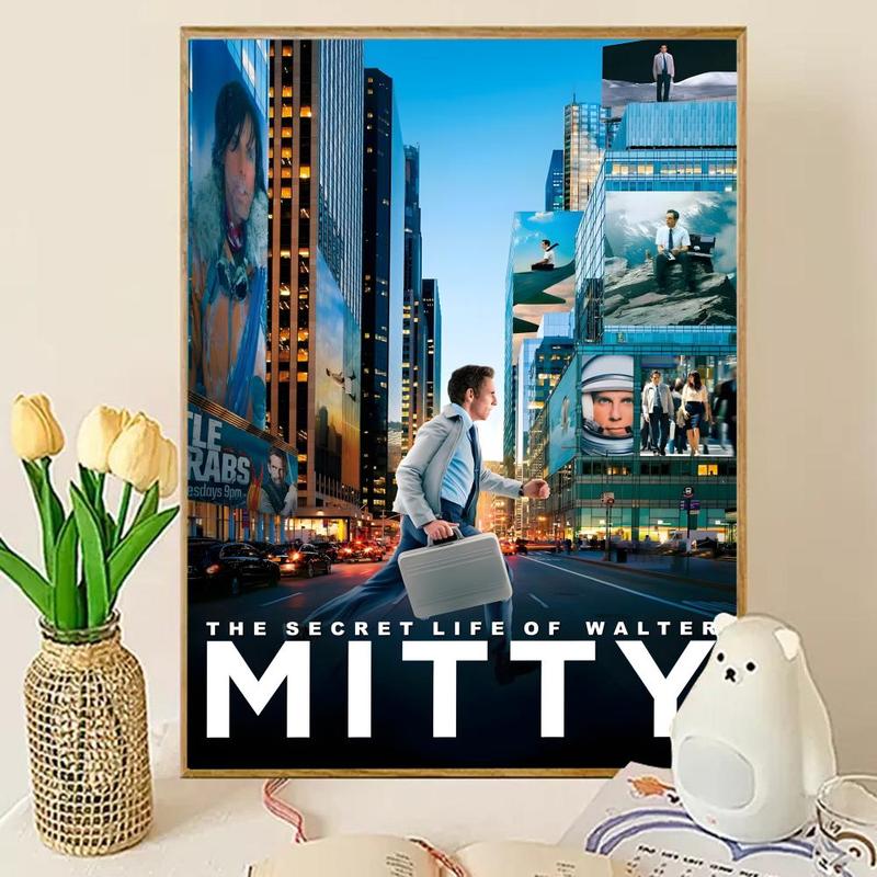 The S-Secret Life of Walter Mitty Poster Sticky Waterproof Wall Art High Quality Print Aesthetic Home Living Bedroom Decor Trendy Room Decoration Easy-To-Apply Gift Durable