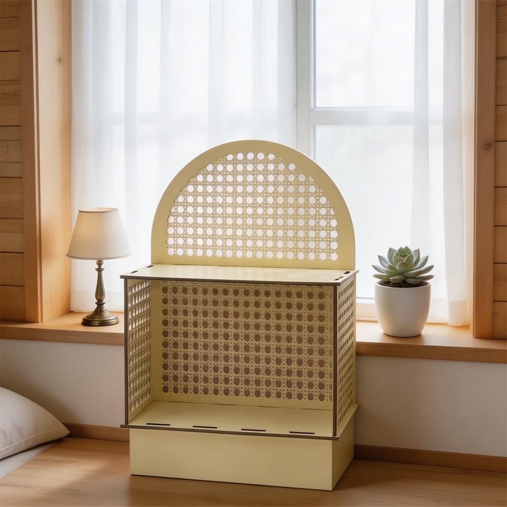 Arched Round Wooden Decorative Storage Rack, Multi-Layer Organizer for Desktop, Window Shelf, Balcony, Succulents, Aromatherapy, Cosmetics, Decor