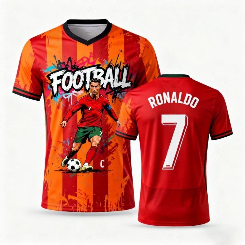 Ronaldo Commemorative Football Shirt, Match Training Uniform, Spring and Summer Sports Quick Drying, Unisex Clothing