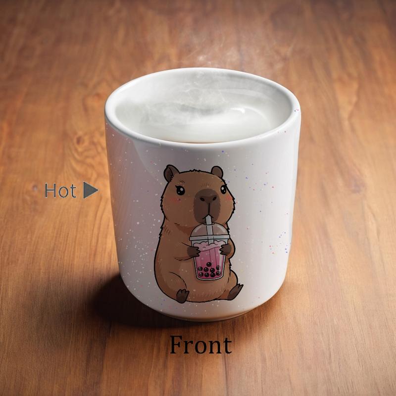 11oz Adorable Capybara Cartoon Color-Changing Starry Night Ceramic Mug, Hand Wash Only, Perfect for Coffee, Tea, or as a Thoughtful Gift for Capybara Lovers, Coffee Cups
