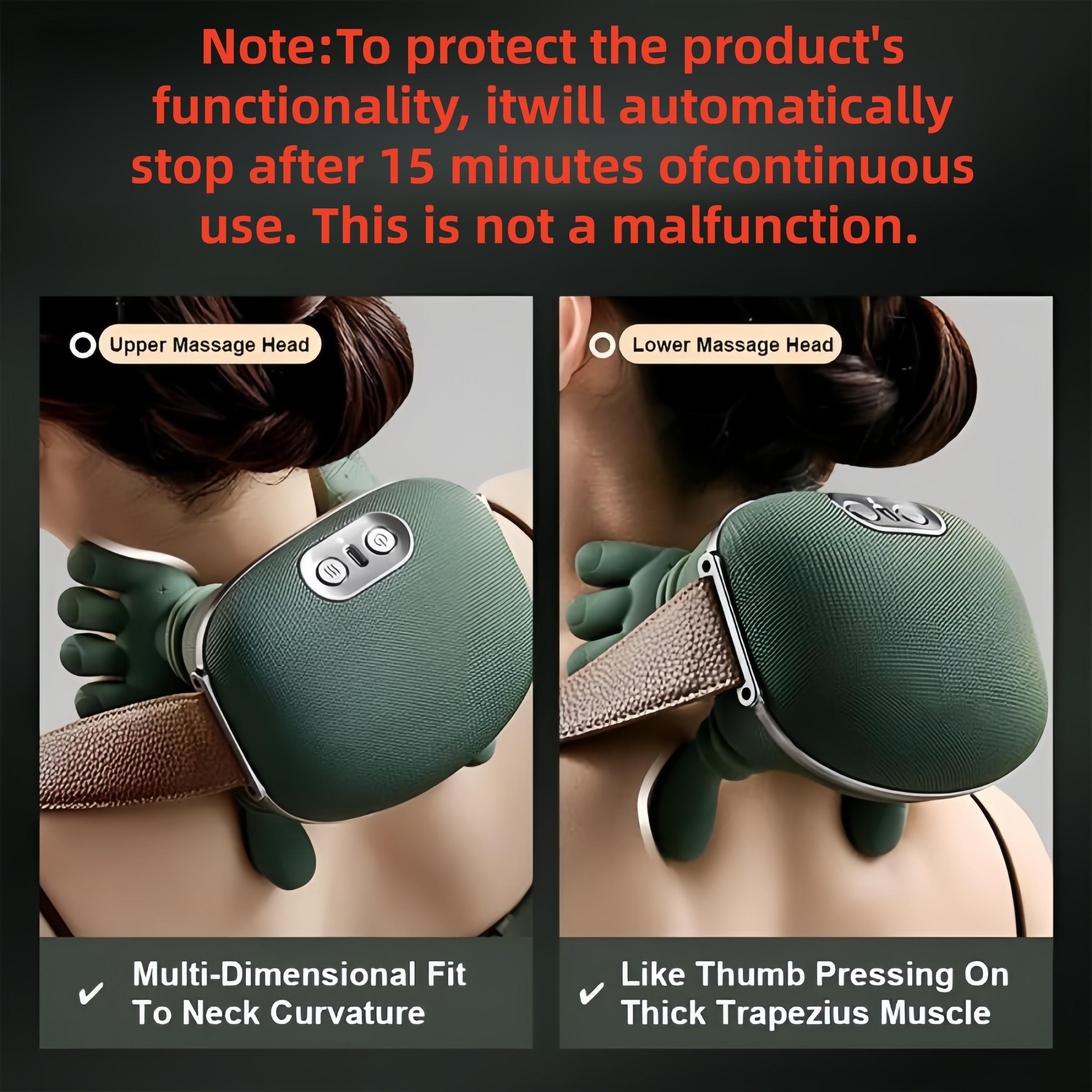 Bionic hand heating massage device, used for deep tissue pain relief, wireless portable electric finger pressure 4D kneading massage, simulates human hand, suitable for neck/shoulder/leg massage, ideal for home massage, Usb rechargeable massagers