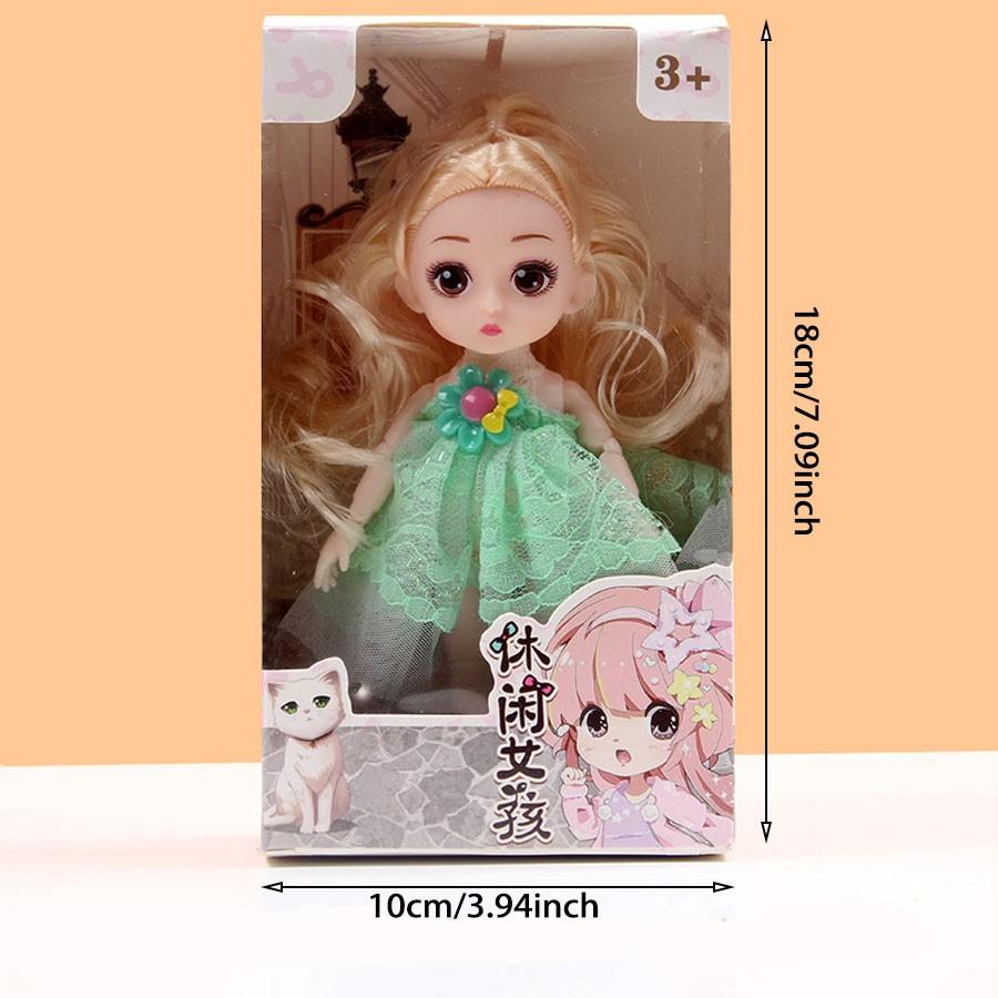 Barbie Doll 17cm Tall Multi-Jointed Interchangeable Parts Girl Figurine Princess Gift Box Kids Toy Tabletop Decoration