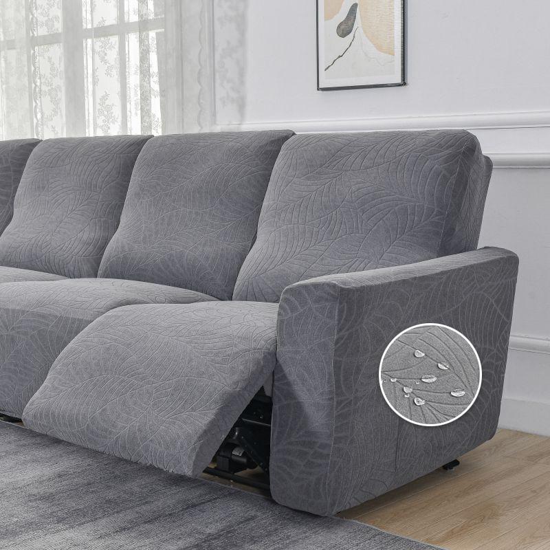 L-Shaped Leaf Pattern Sofa Cover Set, Includes Backrest Seat Armrests, Soft Comfortable Universal Fit, Easy To Maintain Sofa Cover, Stylish Bedroom Decor