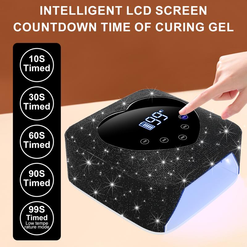 72W cordless rechargeable nail lamp UV LED nail lamp with 30 LED beads rechargeable nail gel dryer  with 5 timing settings  nail salon nail art nail care Manicure Cutics