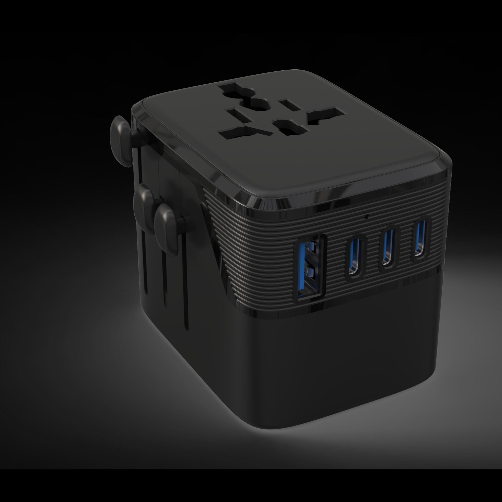 20w Global Travel Adapter Plug, 1a3c Multi-Port Fast Charging Universal Power Converter, Compatible with Uk Us Eu Au Sockets