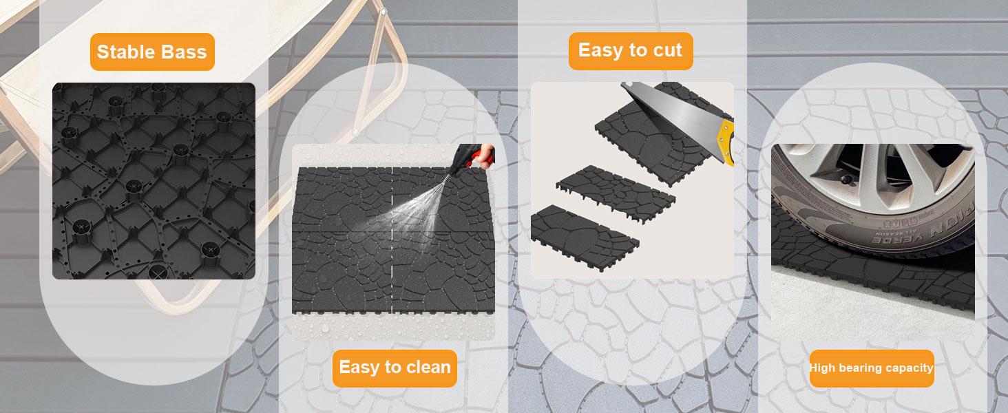 Interlocking Deck Tiles, 22 Pack Stone Style Outdoor Patio Flooring, 12"x12" Interlocking Decking Tile Outdoor All Weather Use, Waterproof Patio Pavers for Pool Balcony Backyard Porch Interlocking Deck Tiles, 22 Pack Stone Style Outdoor Patio Flooring, 12"x12" Interlocking Decking Tile Outdoor All Weather Use, Waterproof Patio Pavers for Pool Balcony Backyard Porch