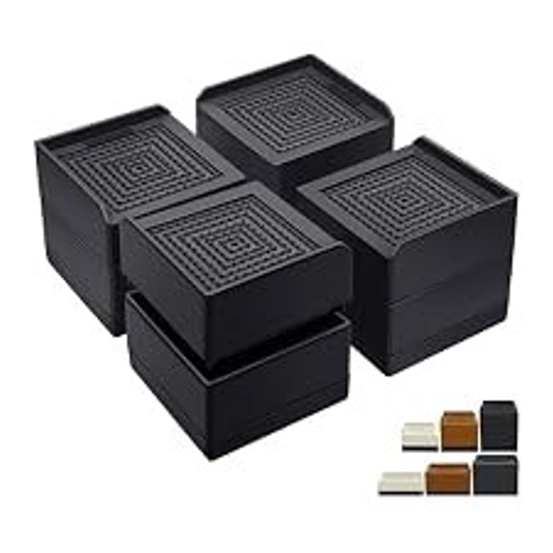 Bed Risers and Furniture Risers, Heavy Duty Adjustable Lifting Blocks for Couches, Desks, and Chairs, Elevates 1.5 or 3 Inches, Holds up to 4000 lbs (Black) Bed Risers and Furniture Risers, Heavy Duty Adjustable Lifting Blocks for Couches, Desks, and Chairs, Elevates 1.5 or 3 Inches, Holds up to 4000 lbs (Black)