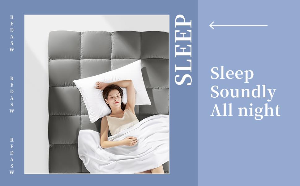 Sonoro Kate Extra Thick Bamboo Mattress Topper – Cooling, Ultra Soft ,comfortable& Breathable, Quilted Cotton Top  8-21'' Deep Pocket