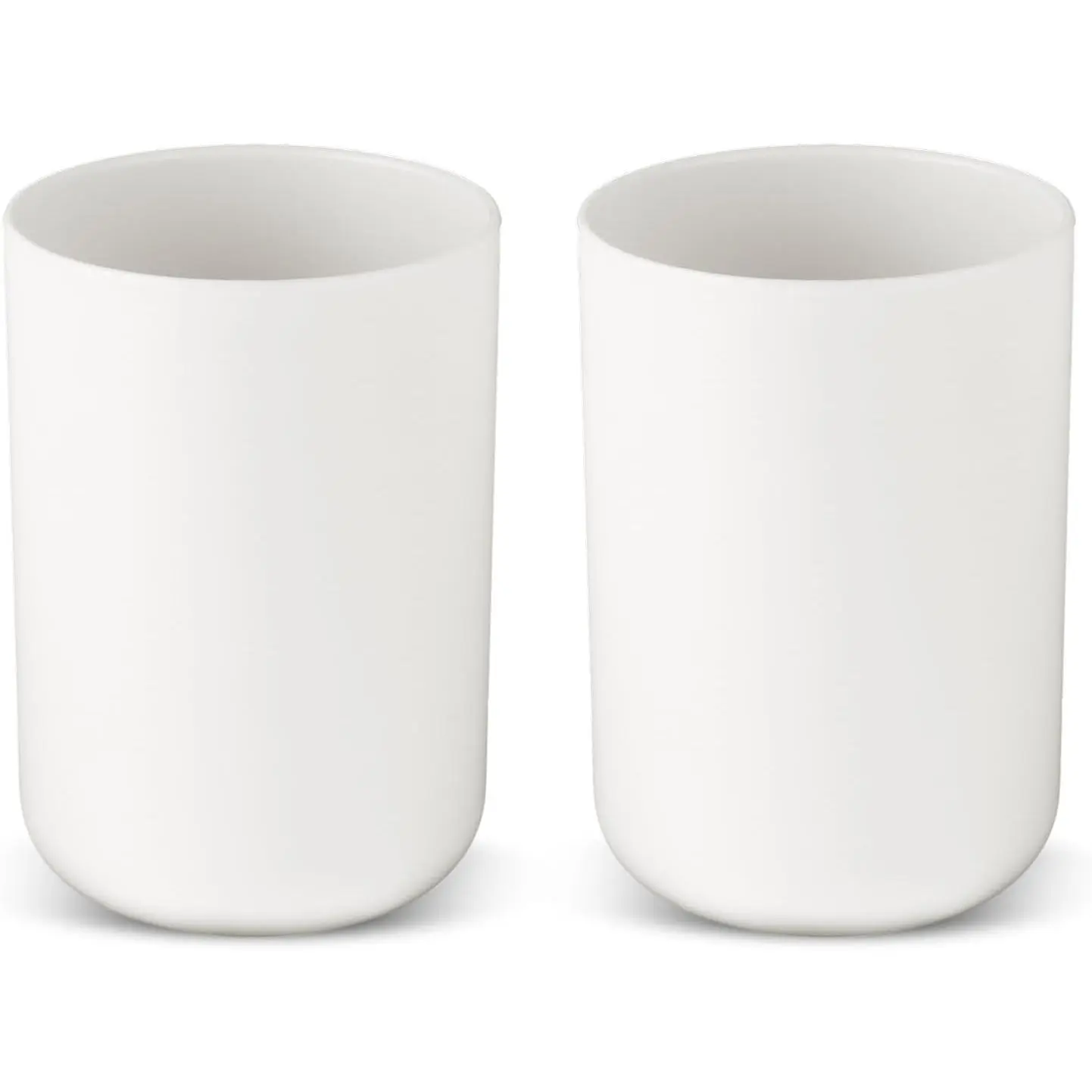 YUXIANLB 2Pcs Unbreakable Bathroom Tumbler, Dishwasher Safe Drink Cup, Mouthwash Cups, Easy to Clean (White)
