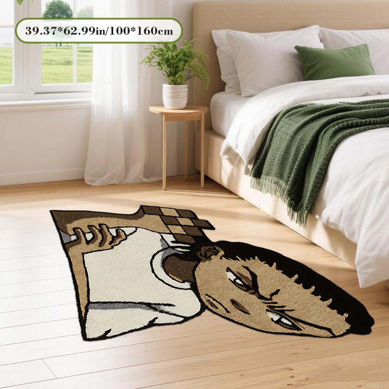 Irregular Printed Rug Velvet soft and comfortable patterned printed carpet, suitable for multiple scenarios, available in various sizes, soft and non-shedding Cartoon Pattern Rug