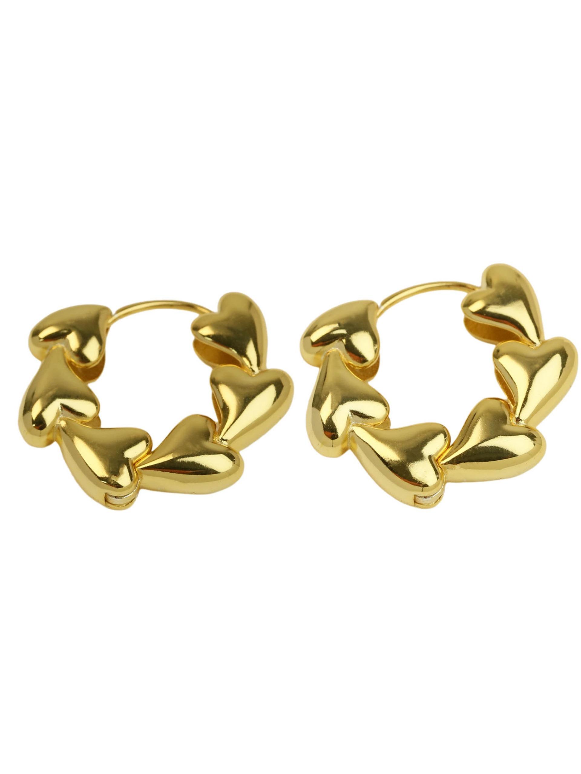 18k Gold Plated Heart Earrings for Women, Fashion Statement Jewelry, Summer Vacation Accessory, Perfect Gift for Valentine's Day and Birthday