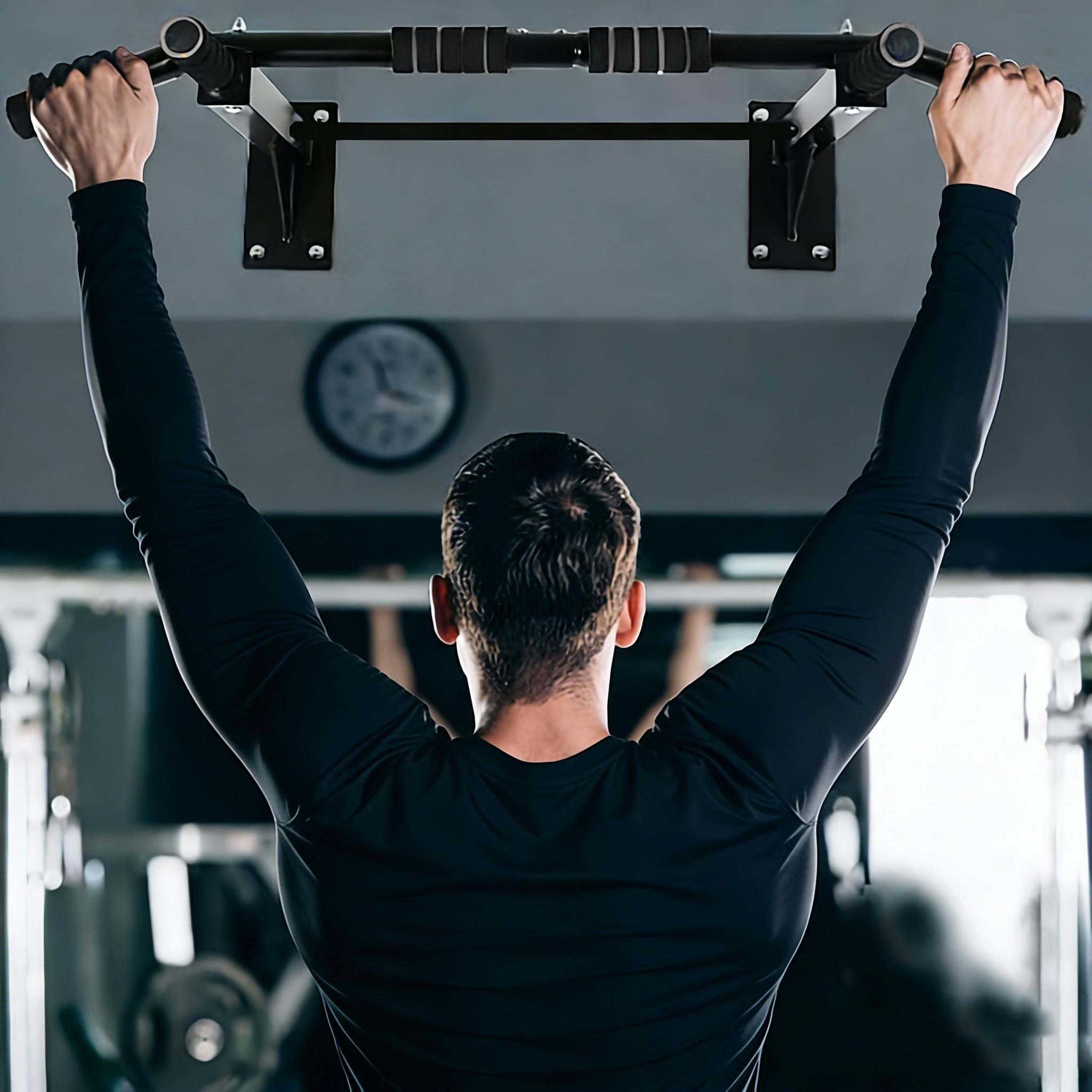 Reinforced Horizontal Bar Home Single Bar, Wall Mount Installation, Pull-Up Dual Bars Trainer, Indoor Fixed Fitness Equipment