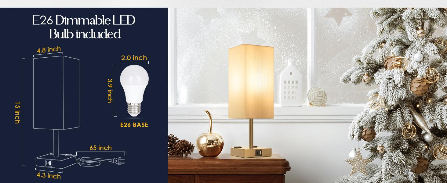 2-Pack Touch Control Table Lamps - 3-Way Dimmable with USB C+A Charging, AC Outlets & Bulb Included nightstand lamp lamps Lighting Modern