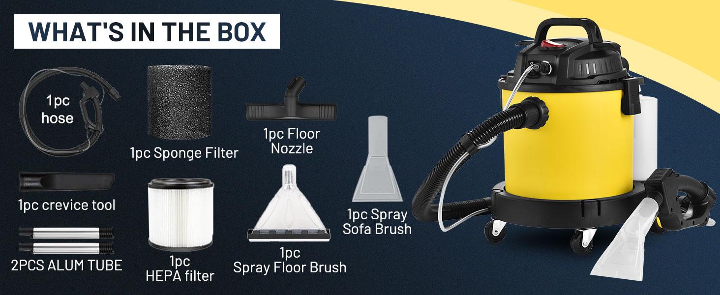 PRETEC 5.5+1 Gallon Wet & Dry Vacuum – 17 kPa Powerful Suction, 4-in-1 Multi-Purpose Cleaner with 15 ft Cord, Quiet 70 dB Operation – Ideal for Dog Hair, Garage, Home & Car PRETEC 5.5+1 Gallon Wet & Dry Vacuum – 17 kPa Powerful Suction, 4-in-1 Multi-Purpose Cleaner with 15 ft Cord, Quiet 70 dB Operation – Ideal for Dog Hair, Garage, Home & Car