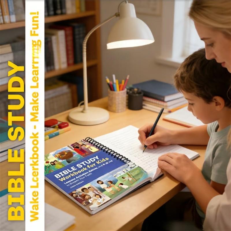 Children Bible Study Workbook, Interactive Learning for Kids, Bright and Fun Design, Enhance Faith Through Biblical Knowledge