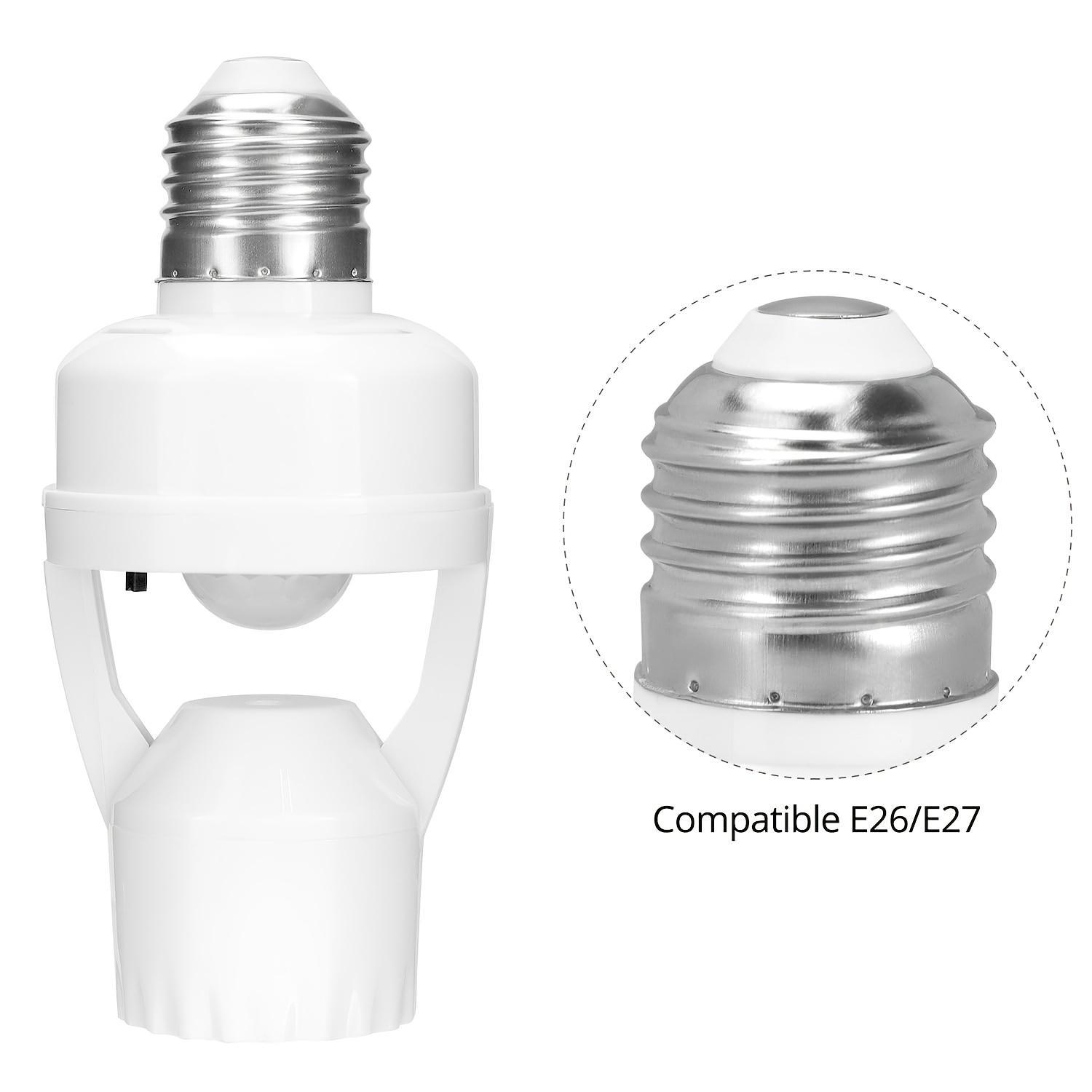 Human Body Infrared Sensor Light Universal Socket, Install the Sensor Lamp Holder, Adjustable Switch, 85-265v Wide Voltage Range Motion Sensor, Suitable for Various E27 Bulbs, Smart Home Lighting, Easy to Install