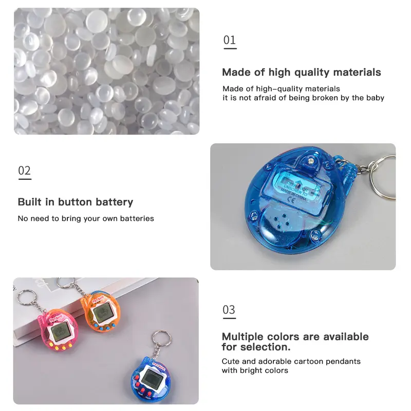 Button-Powered Electronic Keychain Pixel Pendant - 1pc x Recreational Machine, Plastic-Body Virtual Cyber Animal Toy, Small Size 10.5*5cm/4.13*1.97in, Unisex Festive & Party Supply Party Bag Insert
