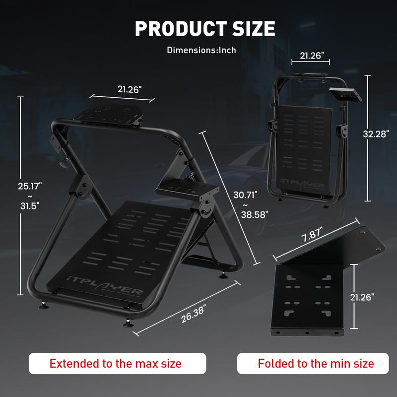 Comhoma Racing Simulator, Racing Wheel Bracket, Cockpit Wheel Bracket, Steering Gear and Shift Lever Bracket, suitable for Logitech G25, G27, G29, G920, G923 and Tesoton T330TS gaming brackets, Wheel Pedal, does not include the steering wheel itself.