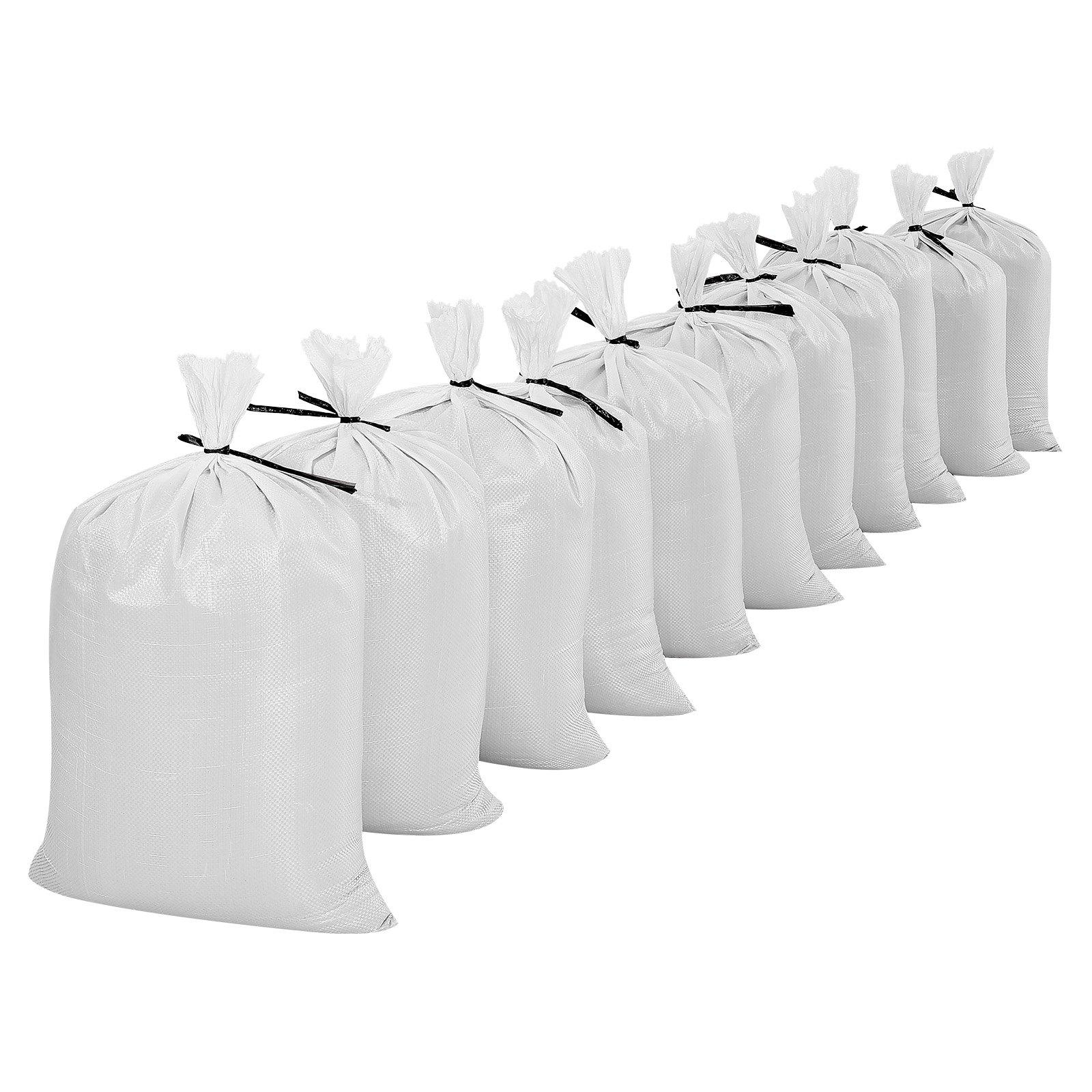 VEVOR Empty Sandbags, 200 Packs 16 x 26 in, Heavy Duty Sand Bags Sacks with Ties, 50lb Capacity Woven Polypropylene Sandbags, Tear-Resistant & UV-Resistant Sand Bags for Flood Protection Barrier