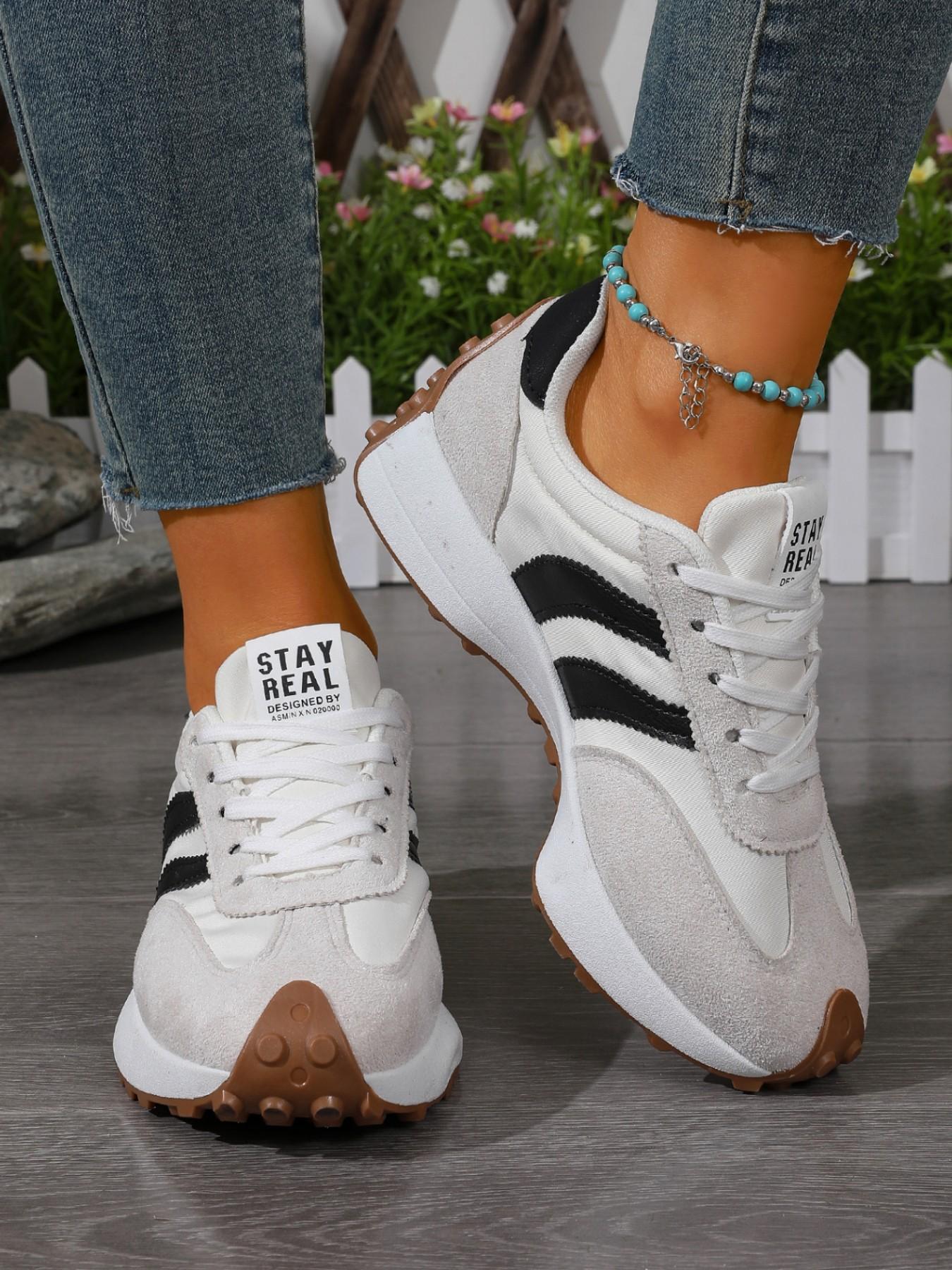 Women Height Increasing Thick Sole Non Slip Comfortable Breathable Colorblock Running Shoes Outdoor Running Sneakers for Outdoor Sports