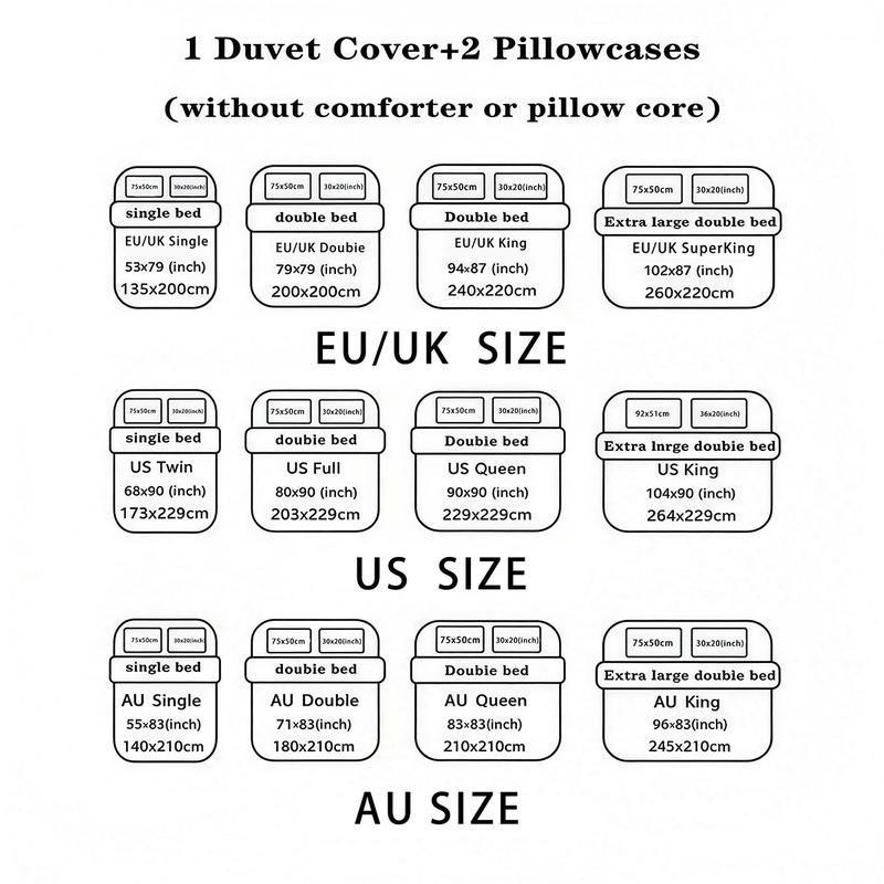 2D Patchwork Texture Bedding Set 3 Piece, Soft Breathable Comfort, Warm Anti-Pilling, All Seasons, Bedroom Decor