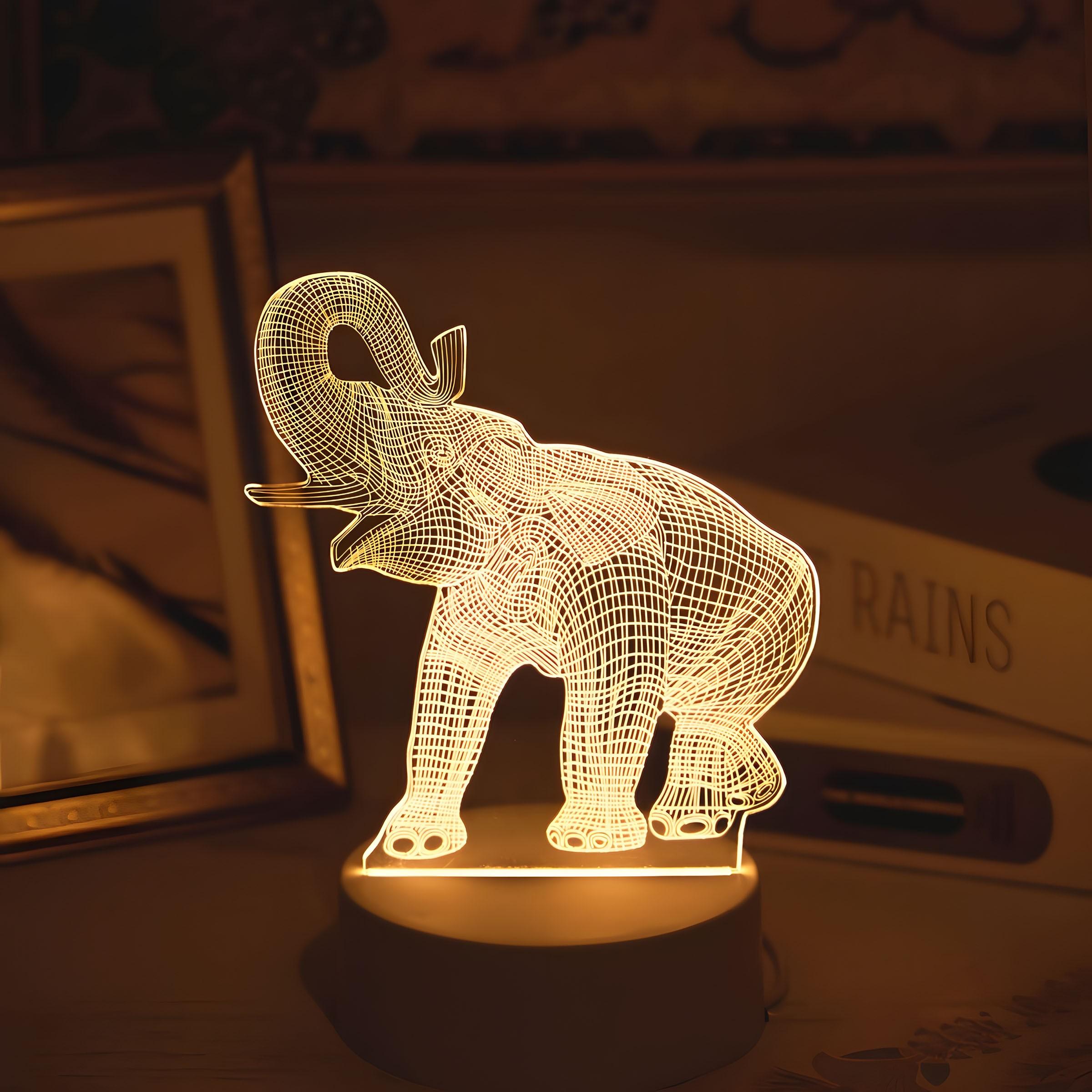 USB Glow Elephant Creative Night Light, Cute Elephant Home Decor, Desktop Decoration, Living Room Room Decor, Birthday Gift, Holiday Gift, Animal Night Light