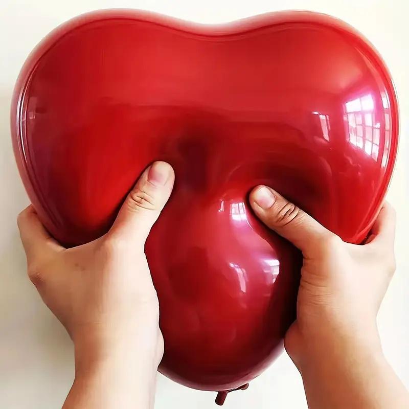 30 Romantic Heart Balloons, 10 Inch Latex Non-Burst Heart Balloons, Perfect for Valentine's Day, Reusable, Wedding, Birthday, Indoor Celebrations