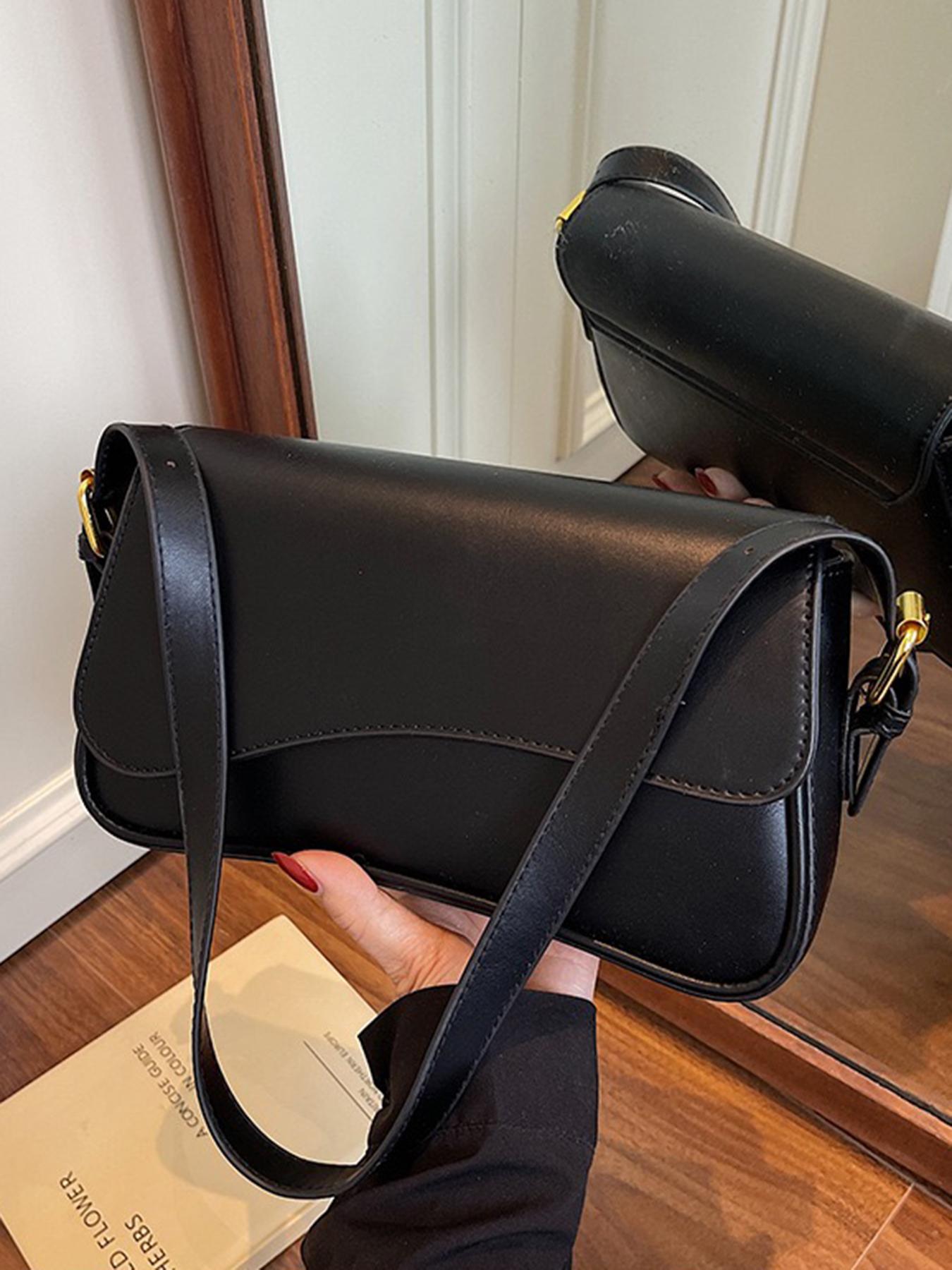 Women's Vintage Minimalist Wine Red Square Bag, Classic Crocodile-Pattern PU Leather Flap Shoulder Bag, Versatile for Commuting and Parties