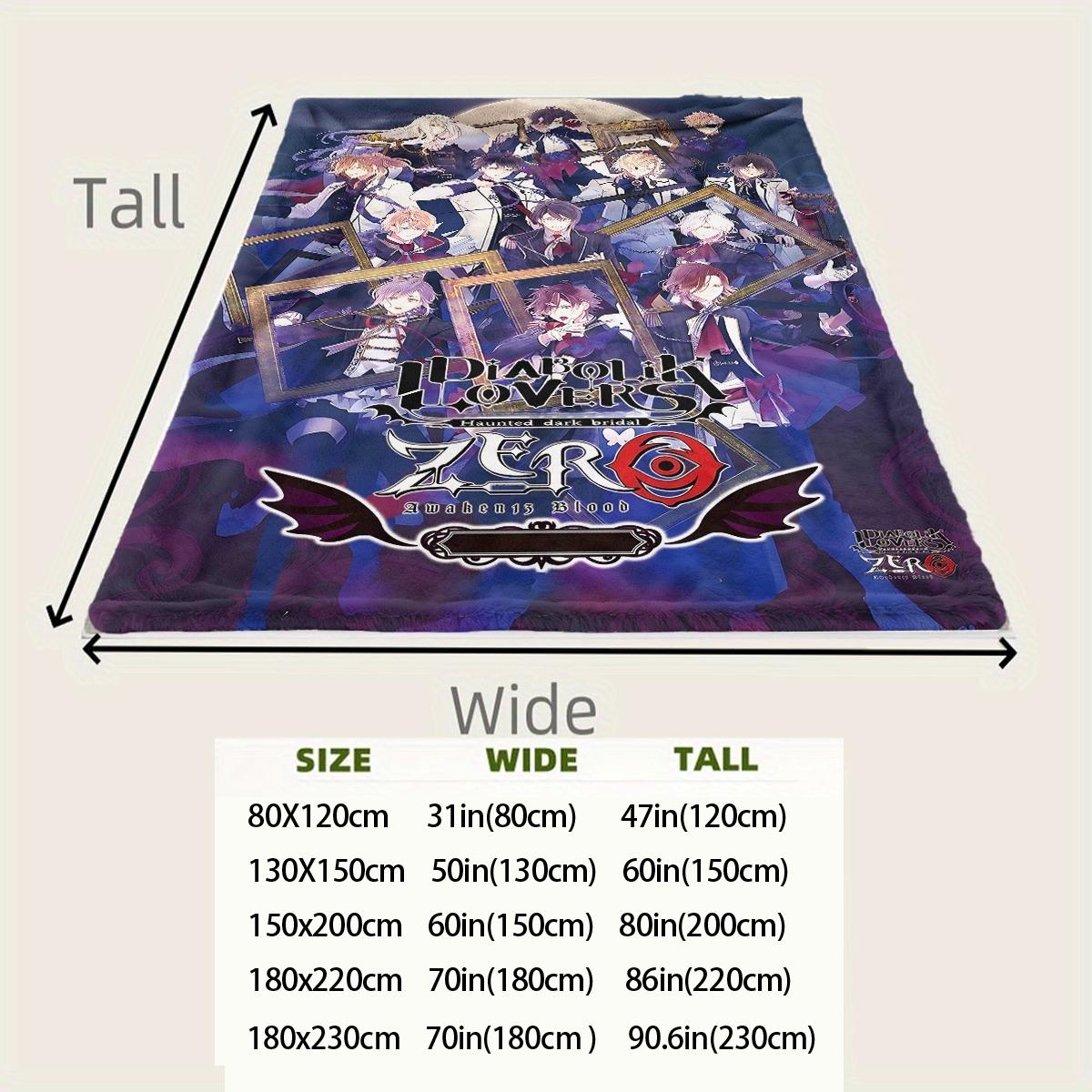 Diabolik Lovers brainstorm  flannel blanket, exclusive gift for home, office, camping travel, personalized pattern design, modern style, soft texture