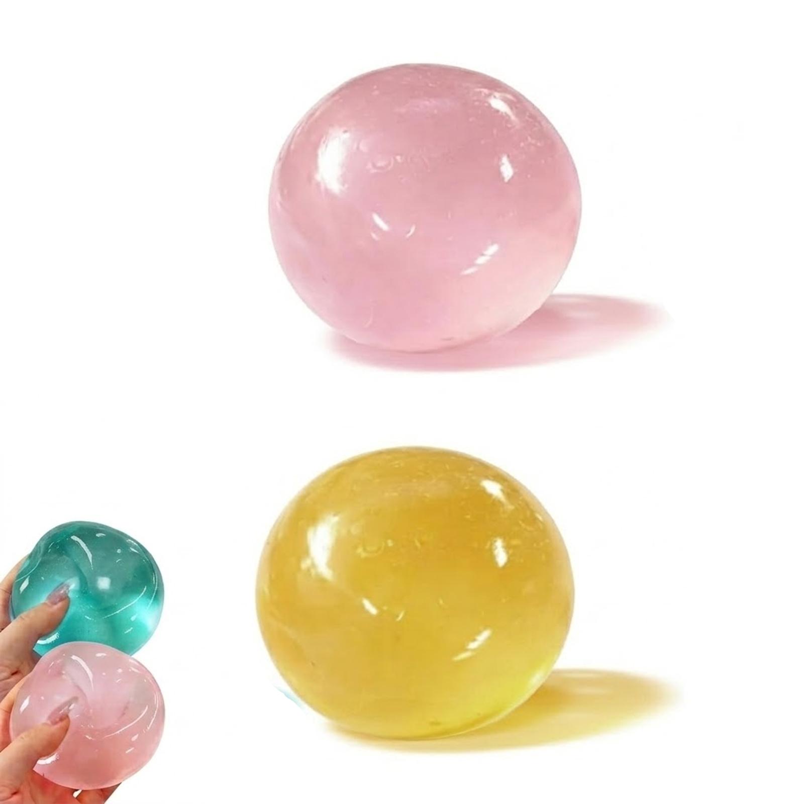 2/4 PCS Coconut Oil Stress Ball Squishy, Slow Rising, Odorless, Non-Sticky, Easy to Clean,  Improving Focus, Or Easing Tension During Study, Work, Or Relaxation, Handmade Malleable Clear Jelly Bubblegum Texture Coconut Oil Squishy Toy