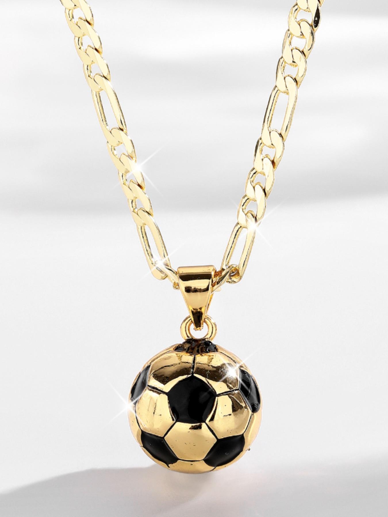 Fashion Hip-Hop World Cup Football Pendant Necklace, Casual Asymmetrical Design, Daily Wear Party Gift for Fans